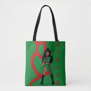 Dancer Two Colour Tote Red & Green Bag