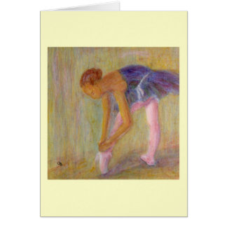 Dancer Tying Her Ballet Shoes, Card
