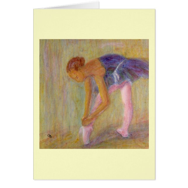 Dancer Tying Her Ballet Shoes, Card (Front)
