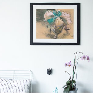 Dancer Tying Her Ribbons by Edgar Degas Poster