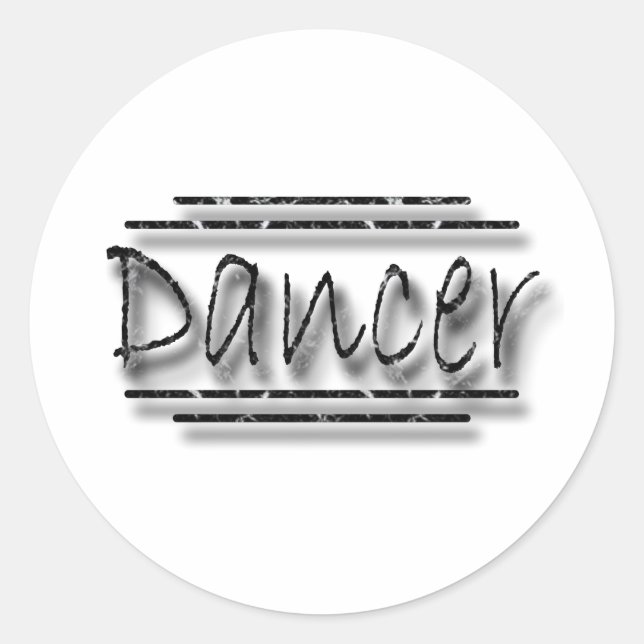 Dancer underlined black classic round sticker (Front)