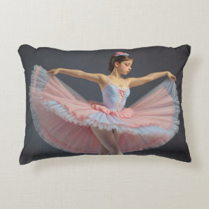Dancer unfurling her tutu decorative cushion