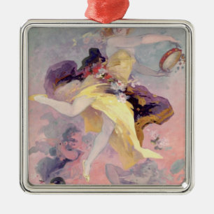 Dancer with a Basque Tambourine Metal Tree Decoration