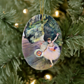 Dancer with a Bouquet of Flowers by Edgar Degas Ceramic Tree Decoration