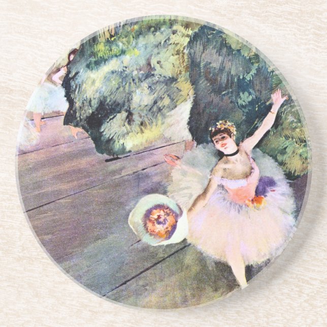 Dancer with a Bouquet of Flowers by Edgar Degas Coaster (Front)