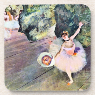 Dancer with a Bouquet of Flowers by Edgar Degas Coaster