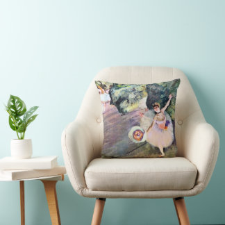 Dancer with a Bouquet of Flowers by Edgar Degas Cushion