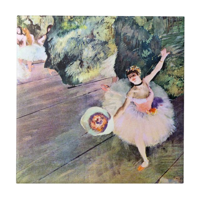 Dancer with a Bouquet of Flowers by Edgar Degas Tile (Front)