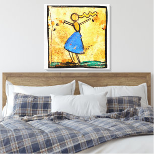 Dancer with blue skirt painting by Egon Schiele Canvas Print
