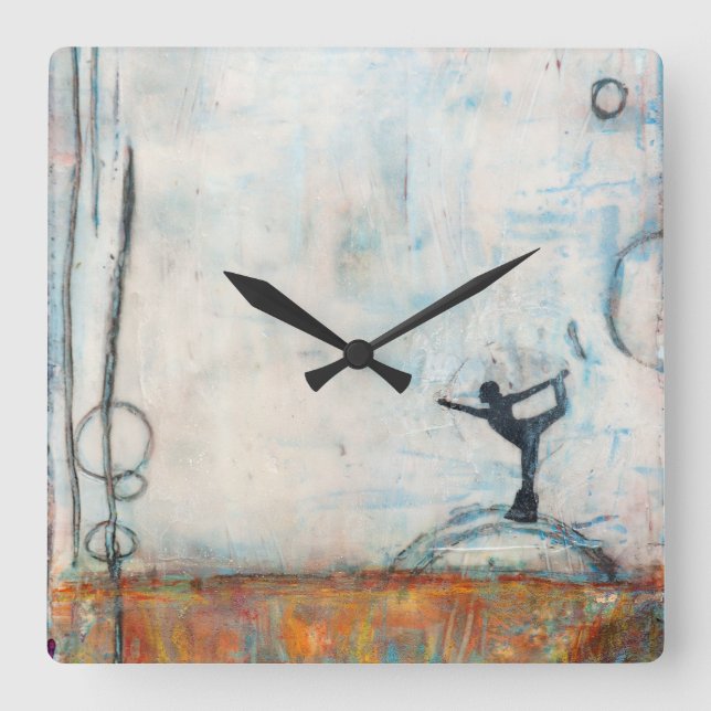 Dancer Yoga Girl Square Clock (Front)