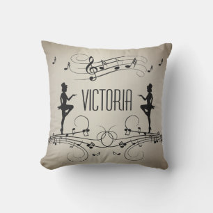 Dancers and Music Personal Name Cushion