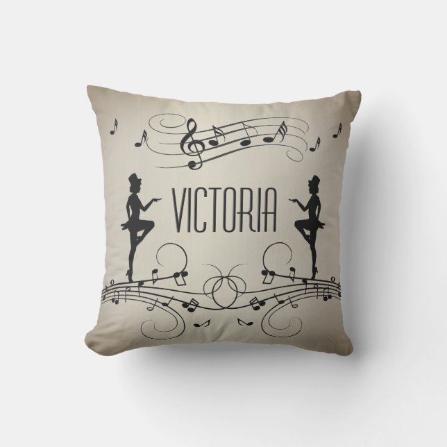 Dancers and Music Personal Name Cushion (Front)