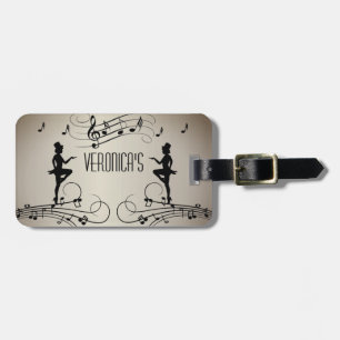 Dancers and Music Personal Name Luggage Tag
