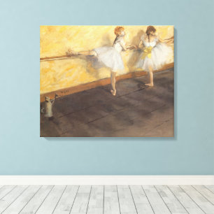 Dancers at the Bar by Edgar Degas, Vintage Ballet Canvas Print