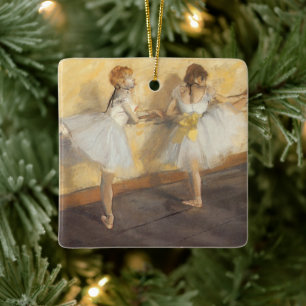 Dancers at the Bar by Edgar Degas, Vintage Ballet Ceramic Ornament