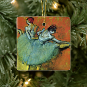 Dancers at the Bar by Edgar Degas, Vintage Ballet Ceramic Ornament