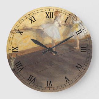 Dancers at the Bar by Edgar Degas, Vintage Ballet Large Clock