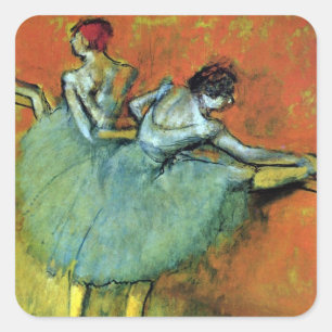 Dancers at the Bar by Edgar Degas, Vintage Ballet Square Sticker