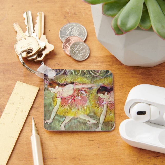 Dancers Bending Down by Edgar Degas, Ballet Art Key Ring (Desk)