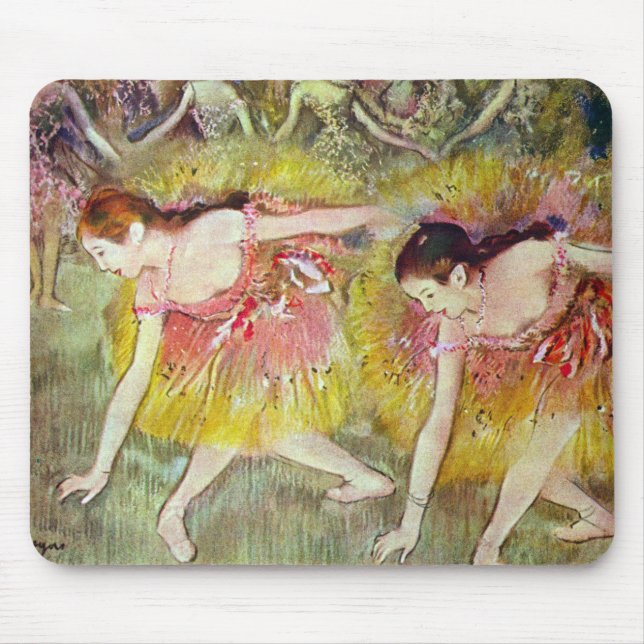 Dancers Bending Down by Edgar Degas, Ballet Art Mouse Mat (Front)