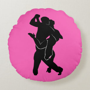 Dancers Couple Pink Round Pillow - Your Colors