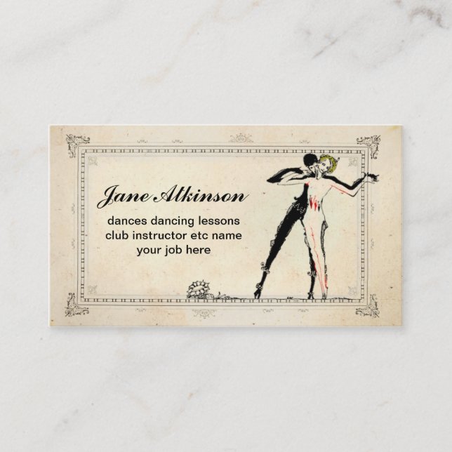 dancers dancing couple business card (Front)