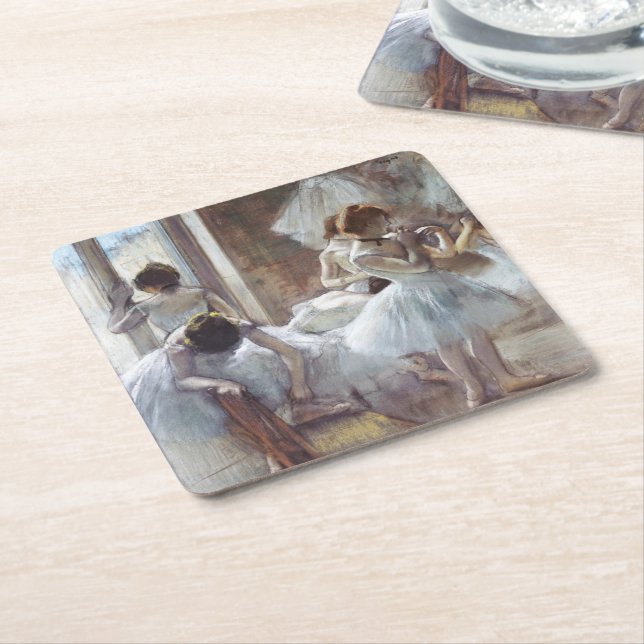 Dancers Edgar Degas  Square Paper Coaster (Angled)