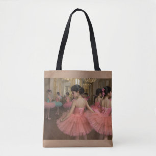 Dancers in a large rococo-style room tote bag