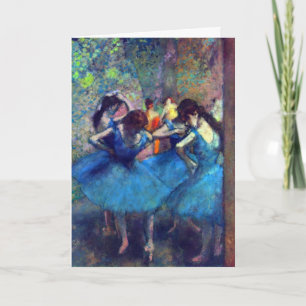 Dancers in Blue by Edgar Degas, Vintage Ballet Art Card