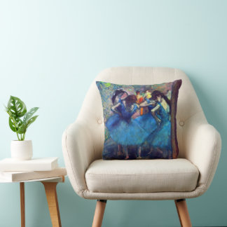 Dancers in Blue by Edgar Degas, Vintage Ballet Art Cushion
