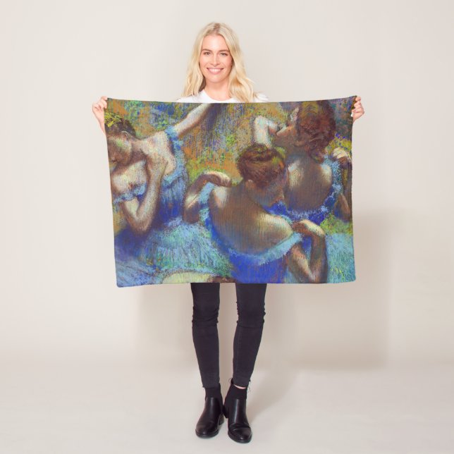 Dancers in Blue, Edgar Degas Fleece Blanket (In Situ)
