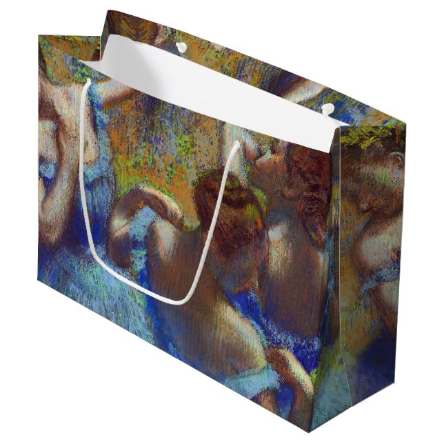 Dancers in Blue, Edgar Degas Large Gift Bag (Front Angled)