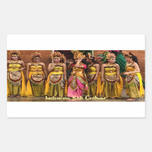 Dancers in Folk Costume from Bali Indonesia Rectangular Sticker