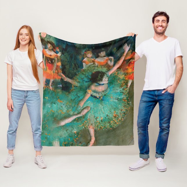 Dancers in Green by Edgar Degas Fleece Blanket (In Situ)