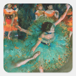 Dancers in Green by Edgar Degas Square Sticker