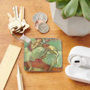Dancers in Green by Edgar Degas, Vintage Ballet Key Ring
