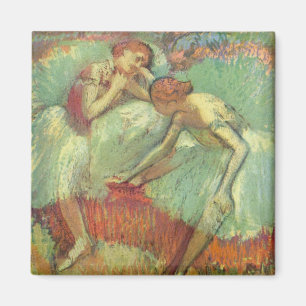 Dancers in Green by Edgar Degas, Vintage Ballet Magnet