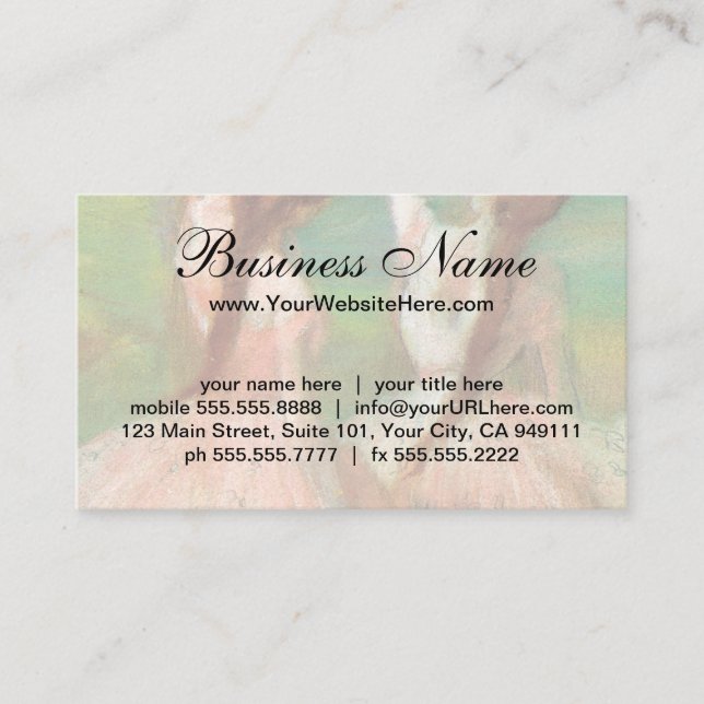 Dancers in Pink by Edgar Degas Business Card (Front)