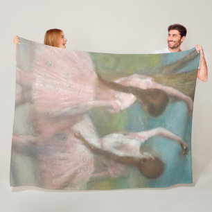 Dancers in Pink Edgar Degas Fleece Blanket