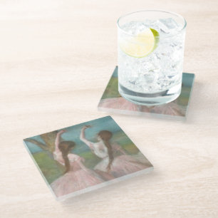 Dancers in Pink Edgar Degas Glass Coaster