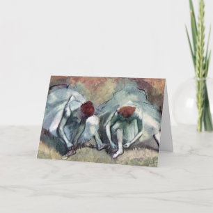 Dancers Lacing Their Shoes by Edgar Degas Card