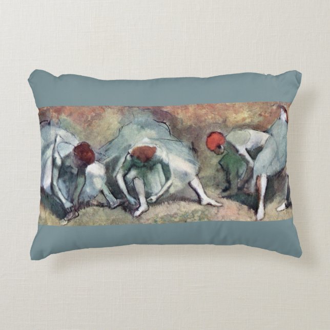 Dancers Lacing Their Shoes by Edgar Degas Decorative Cushion (Front)