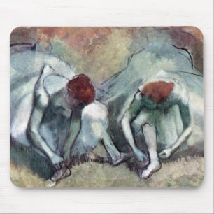 Dancers Lacing Their Shoes by Edgar Degas Mouse Mat