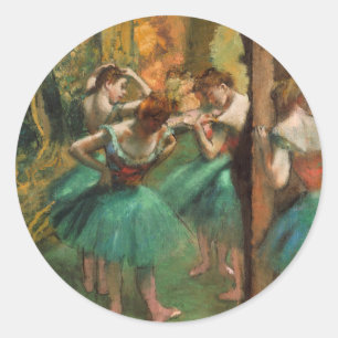 Dancers, Pink and Green by Degas, Art  Classic Round Sticker