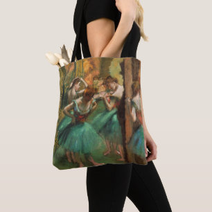 Dancers, Pink and Green by Degas, Art Tote Bag