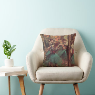 Dancers, Pink and Green by Edgar Degas Cushion