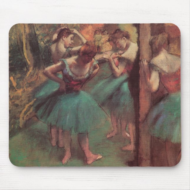 Dancers, Pink and Green by Edgar Degas Mouse Mat (Front)