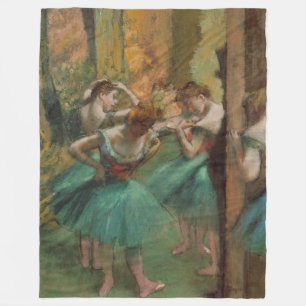 Dancers, Pink and Green Edgar Degas Fleece Blanket