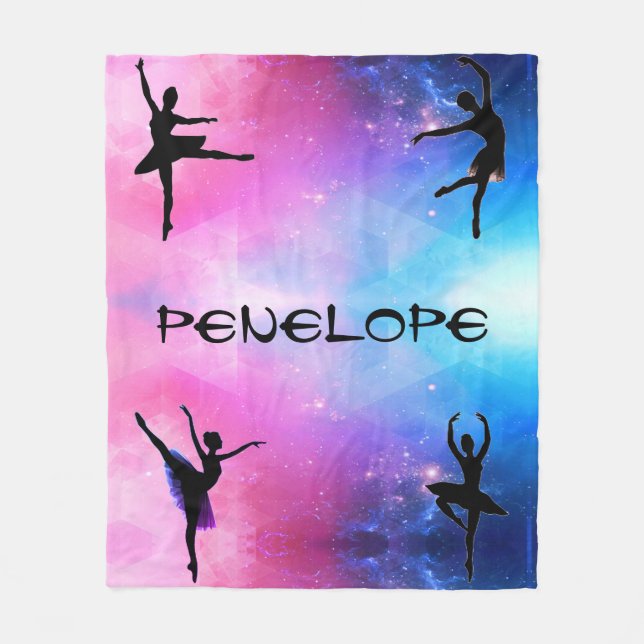Dancers Pink & Blue Abstract Ballerina Blanket (Front)