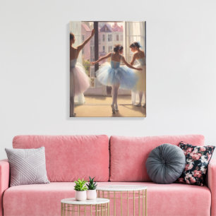 Dancers poster in front of the window canvas print